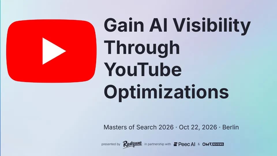 First slide of “YouTube Visibility Workshop: Gain AI visibility through YouTube” by Yannick Reihs